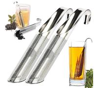 AUEFUDQ 2pcs Infuseurs 304 acier inoxydable Tube en Acier inoxydable Passoire à épices Herbes Filtre de Thé Et Couvercle Universel, Filtre à Thé pour Théière, Mug, Tasse, Bouteille - Lot de 2