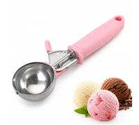AUEFUDQ Cuillère à glace, Utilisation professionnelle, avec Gâchette et Poignée Confortable pour Boule à Glace, Pâtisserie, Boule à Melon
