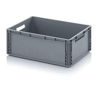 Auer Euro Container EG 64/22 Boîte en plastique 60 x 40 x 22 cm Poignées ouvertes | Boîte de transport 45 litres Boîte de rangement empilable en plastique stable Boîte alimentaire Camping Box Caravan