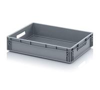 Auer Euro Contenant EG 64/12, 60 x 40 x 12 cm poignées ouvertes | Récipient en plastique de 24 litres | Boîte de rangement et de transport empilable