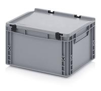 Auer Packaging Bacs Euro 40 x 30 x 23,5 cm avec Couvercle à Charnière Inkl. Gratis Zollstock