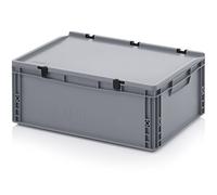 Auer Packaging Eurobox Boîte Euro 60 x 40 x 23,5 cm avec couvercle à charnière et mètre pliant