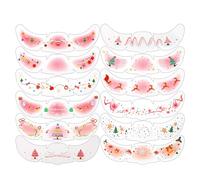 Aufquwk Stickers Visage Brillants Noël,12 Pièces Accessoires Photo Renne Temporaires,Paillettes Visage Noël | Pour Voyage Occasions Spéciales Automne Halloween Festival Vacances