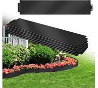 Aufun Bordure de Jardin Gazon en Acier Galvanisé 15 m x 15 cm Bordure de Séparation Résistante 1mm, 15pcs pour Jardin Plantes Potager-Noir