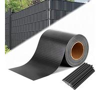 Aufun Brise Vue Occultant Cloture en PVC 260m avec 120 pcs Clips de Montage, 450g/m² PVC Paravent Visuelle Protectiont pour Clôture de Jardin, Exterieur, Anthracite