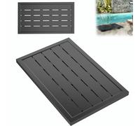 Aufun Élément de Sol antidérapant en WPC pour Douche de Jardin, Douche Solaire, Piscine, Plaque de Fond Anthracite 105 x 63 x 5,5 cm avec matériel de Montage (1 pièce)