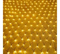 Aufun Guirlande Lumineuse Filet LED 3x2m 250LEDs Chaîne lumineuse Filet lumineux 8Modes Rideau lumineux avec fiche pour Halloween Noël Mariage Fête Intérieur et extérieur Décoration, Blanc chaud