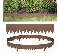 Aufun Lot de 10 bordures de pelouse en acier Corten marron 100 cm L x 20 cm H