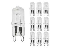 AUFWH 10 pièces Super lumineux ampoule halogène G9 110V 25W 40W 50W verre clair dimmable tungstène blanc chaud 2700K chaque-G9-110v-25w_10 pièces (blanc chaud)
