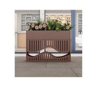 Auge de jardinière Bac à Fleurs extérieur bac Cour rectangulaire | Support à fleurs de séparation de clôture de route de parterre de fleurs