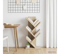 Augerlite Bibliothèque à 4 étages - En bois - Autonome - En chêne Sonoma - 30 x 18 x 60 cm - Charge maximale de 25 kg - Pour salon, bureau et chambre à coucher
