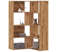 Augerlite Bibliothèque d'angle à 4 étages en chêne Artisan, 85 x 85 x 140 cm, peut être montée comme bibliothèque ou étagère murale, espace de rangement pour salon, bureau, chambre à coucher et