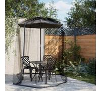 Augerlite Moustiquaire pour parasol rond, noir, maille polyester, diamètre 300 x, avec fermeture éclair et sac à eau, pour camping, extérieur, jardin, terrasse