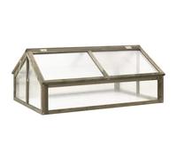 Augerlite Serre grise 114 x 80 x 50 cm en bois de sapin massif, serre avec couvercle rabattable et fond ouvert, pour balcon, terrasse, jardin, parterre, protection des plantes contre le gel, la pluie