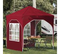 Augerlite Tente de fête pop-up - 192 x 192 x 245 cm - Rouge bordeaux - Oxford 210D - Avec housse de pluie revêtue d'argent - Sac de transport et mécanisme réglable en hauteur - Pour jardin, festival