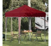 Augerlite Tente de fête pop-up 195 x 195 x 245 cm en tissu Oxford rouge bordeaux avec protection UV, housse de pluie imperméable et cadre en acier stable pour fête de jardin, mariage