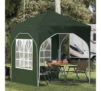 Augerlite Tente de fête pop-up verte 192 x 192 x 245 cm avec 2 parois latérales, housse de pluie Oxford 210D, hauteur réglable de 227 à 245 cm, sac de transport, cordes tempête