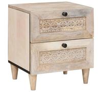 Augerqir Table de chevet blanche en bois 40 x 33 x 46 cm avec 2 tiroirs, espace de rangement, table d'appoint pour chambre à coucher, commode de chevet étroite, compartiment de rangement pour réveil
