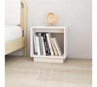 Augerqir Table de chevet blanche en pin massif 40 x 30 x 40 cm avec tiroir et espace de rangement, table d'appoint étroite pour chambre à coucher, salon, chambre d'enfant, console de chevet moderne
