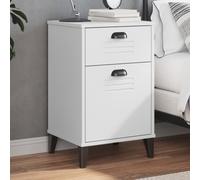 Augerqir VIKEN Table de chevet blanche en bois avec tiroir et compartiment, 40 x 35 x 65 cm, table d'appoint pour chambre à coucher, salon, table de chevet étroite avec espace de rangement, style