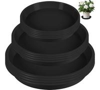 Augshy Lot de 10 dessous de pot de fleurs ronds - 30 cm et 26 cm - En plastique - Noir - Pour plantes d'intérieur et d'extérieur