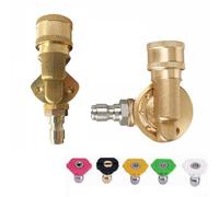 AugustknowU Coupleur pivotant à 5 ou 7 positions pour baguettes de nettoyeur haute pression avec 5 embouts de buse en acier inoxydable verrouillage de sécurité et construction résistante, pour