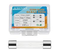 AUKENIEN 5A 5 Ampère 250V Fusible Verre à action Lente Temporisé Tube 6x30MM T5A Temporisation Fusibles en Verre