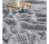 Aukojoy Montivo - Couverture en mousseline 100 % coton - Pour adultes - Couverture d'été respirante pour lit et canapé - Douce - B - 150 × 200 cm