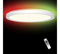 Aulaiyi Plafonnier LED à intensité variable 50 cm, 36 W 3600 lm RVB à changement de couleur avec télécommande, 2700 K-6500 K, plafonnier plat pour salle de bain, chambre d'enfant, rond