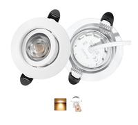 Aulaiyi Spot LED Encastrable Dimmable 220V, 5.5W 600LM IP44 Spots LED Encastrable Extra Plat 68mm, 45° Orientable Spots de Plafond Blanc Chaud 2700K Spot Salle de Bain, Blanc Lot de 1