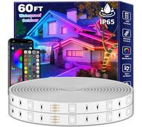 Aulimhti Bande LED d'extérieur étanche 60 m Synchronisation de la musique Lumières LED RVB avec contrôle par application et télécommande Étanche Changement de couleur Lumières LED