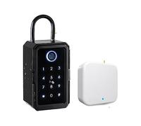 AULYTE Coffre-Fort à clés Tuya Ttlock Empreinte Digitale Bluetooth WiFi boîte à clés numérique App accès à Distance Montage Mural Combinaison sécurité Lockbox (Color : Ttlock with Gateway, Size : A)