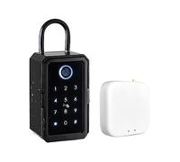 AULYTE Coffre-Fort à clés Tuya Ttlock Empreinte Digitale Bluetooth WiFi boîte à clés numérique App accès à Distance Montage Mural Combinaison sécurité Lockbox (Color : Tuya with Gateway, Size : A)