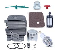 AUMEL Kit de Cylindre 4140 020 1202 34mm pour Le Tondeuse Stihl FS55 FS45 BR45 KM55 HL45 HS45 HS55, avec Filtre à air, Conduite de Filtre à air, clapet Anti-Retour pour Poire d'amorçage