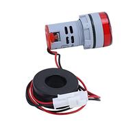 Aumotop Compteur de Courant Numérique avec écran Lumineux, Mini Ampèremètre Précis pour la Mesure du Courant dans les Applications AC 220 V, Indicateur Durable et Ignifuge (Rouge)