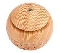 Aumotop Diffuseur D'air Multifonctionnel à Grain de Bois de 130 Ml avec Lumières LED à Couleur Changeante pour Table Chevet, Chambre bébé, Humidificateur D'air Grain Bois Clair Taille ABS