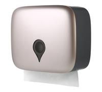 Aumotop Distributeur de Serviettes à Main Pliable en C, Peu Encombrant, avec Serrure à clé, Porte-serviettes en Papier Mural pour Parc Gris (Champagne Or)