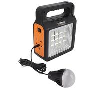 Aumotop Générateur Solaire, Banque d'alimentation 6000 MAh avec Ampoules de Panneau de Phare, Station de Poignée Portable pour Les Voyages en Camping, Fonction Radio et MP3, clé USB