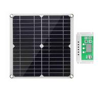 Aumotop Kit de Panneau Solaire Monocristallin à Haute efficacité de 20 Watts avec Contrôleur Charge PWM 60 A pour Système Hors Réseau Remorque Bateau Camping-car, adapté à un Usage Domestique