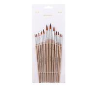 Aumotop Kit de Pinceaux à Peinture 12 Pièces, Pinceau à Pointe Ronde et Pointue avec Poils en Nylon pour Artiste Acrylique Aquarelle Gouache pour Fournitures de Dessin Artistique (Rond)