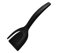 Aumotop Pince à Spatule 2 en 1 avec Poignée et Rabat, Outil de Cuisine Durable pour Retourner les œufs, les Crêpes pour la Cuisine à Domicile, Nylon Rouge, Gris, Noir, Vert Menthe (Noir)