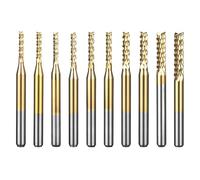 Aundhegrtt 10 Pièces Mini Fraise à Maïs 3,175 mm Tige Droite Outils CNC Circuits Imprimés Fraises Spéciales pour Ébauche