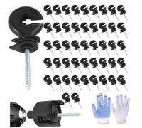 Aundhegrtt 100 Isolateurs Électriques Noirs à Visser pour Clôture (Accessoires pour Systèmes de Clôtures Électriques pour L'Élevage)