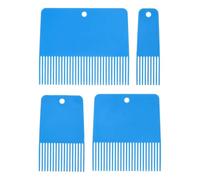 Aundhegrtt 4 Pièces Outil de Peigne à Texture en Plastique, Peigne à Gratter à Grain Fin, Brosse en Silicone pour Boue de Diatomée et Plâtre, Motif en Lin pour Art Abstrait.