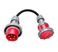Aundhegrtt Adaptateur de Connecteur CEE Industriel 5 Broches 0,5 M, Fiche Mâle 32A à Coupleur 16A, Câble D'Alimentation 2,5 Mm² Étanche IP67.