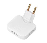 Aundhegrtt Adaptateur de Prise EU à US Rotatif à 180 Degrés, Multiprise sans, Prise de Courant 3-1 Blanche.