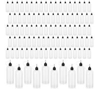 Aundhegrtt Bouteille de Colle en Plastique avec Embout, 100 Pièces, 120 Ml/4 Oz, Bouteille Applicatrice Rechargeable, Bouteille Compte-Gouttes, Bouteille à Presser.