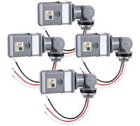 Aundhegrtt Capteur de Lumière Crépusculaire à L'Aube, Pack de 4, 120VAC 50/60 Hz, Indice de Protection IP54, Support Pivotant pour le Contrôle des Lumières Extérieures.
