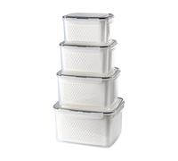 Aundhegrtt Contenants de Stockage de Fruits en Pack de 4, Compatibles Lave-Vaisselle, Sûrs pour Le Micro-Ondes, avec Passoire pour Les Produits.