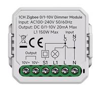 Aundhegrtt Contrôleur de Variateur LED Zigbee Tuya WiFi 0/1-10V avec Bouton-Poussoir, Variateur Compatible avec L'Application Life, Supporte 100-240V B.